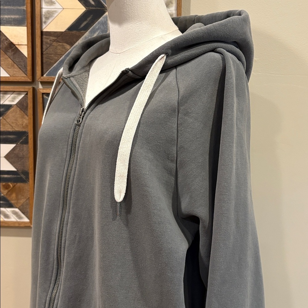 Vuori Restore Full Zip Hoodie in Dusty Pine Oversized Small - Picture 4 of 12